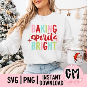 Christmas baking SVG | Baking spirits bright | Baking svg | Christmas svg | Merry Christmas svg | Digital download