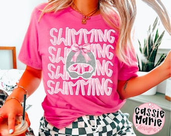 Coquette Swimming PNG, Swim Mom Png, Swim Meet Png, Team Spirit Png, Swim Bow, Swimmer Png, Swimming Mama Shirt, Digital download