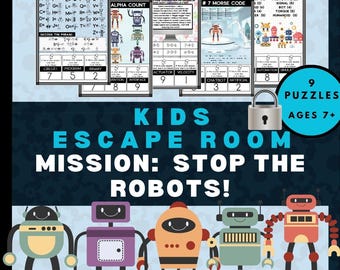 Robot Escape Room for Kids: Robot Takeover Printable Puzzle Game (PDF Download)