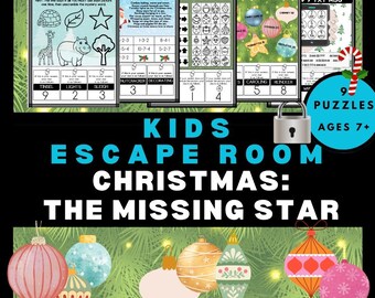 Christmas Escape Room Kit: The Missing Star Puzzle Game (PDF Download)