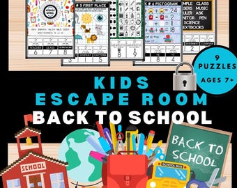 Back to School Escape Room Kit: Printable Classroom Puzzle Game (PDF Download