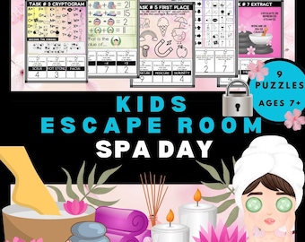 Spa Day Escape Room: Kids Printable Beauty Salon Party Game (PDF Download