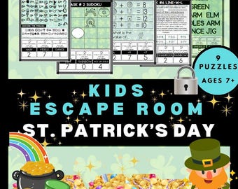 St. Patrick's Day Escape Room: Kids Printable Party Game (PDF)