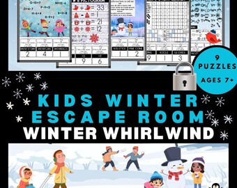 Winter Escape Room Kit: Winter Whirlwind Puzzle Game (PDF Download); Holiday Season