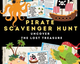 Pirate Scavenger Hunt: Indoor Treasure Hunt Puzzle Game (PDF)