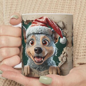 Taza de pastor ganadero australiano, taza de perro, taza de perro personalizada, taza de raza de perro, diseño de taza 3D, regalo para amantes de los perros