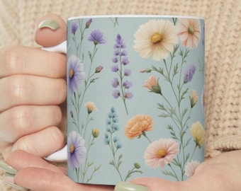 Wildflower Floral Coffee Mug – Aesthetic Spring Design