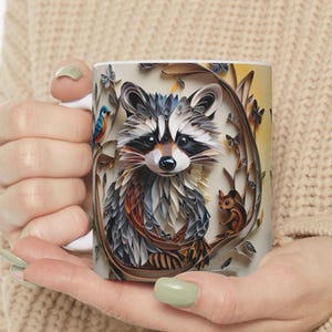 Whimsical Wildlife Mug, raccoon mug, funny raccoon, raccoon gifts, racoon mug, meme mug, racoon, Animal Enthusiast,Nature Lovers Gift
