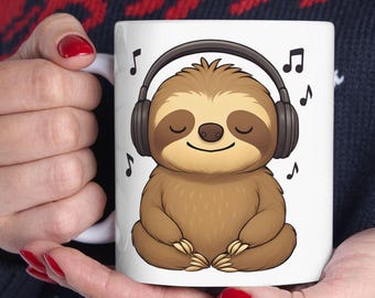 Chill Faultier Kaffeetasse, niedliches Tier-Geburtstagsgeschenk