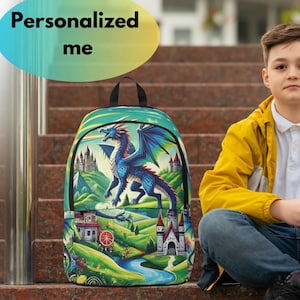 dragon backpack, fantasy backpack, dragon bag, laptop backpack, animal backpack, personalised bag, preschool backpack, boys backpack