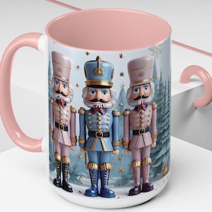 nutcracker accent mug,custom nutcracker, pink nutcracker, christmas nutcracker, nutcracker mug, accent mug