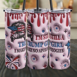 Trump Girl 20oz Tumbler: Patriotic USA Flag Stainless Steel Drinkware
