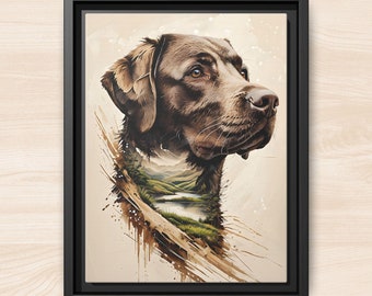 Labrador Canvas Art: Nature Dog Portrait, Framed Wall Decor