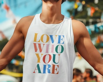 Love Who You Are Tank Top: LGBTQ+ Pride Unisex Tee