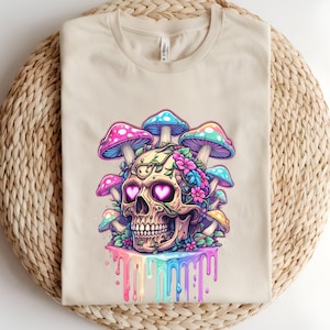 Rainbow Skull Graphic Tee: Edgy Gothic Streetwear