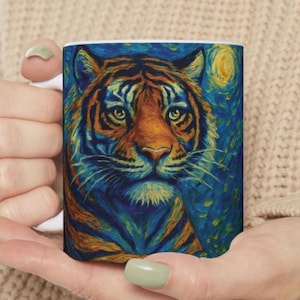 Tiger Mug ,animal mug, Artistic Mug, Animal Lover Gift, tiger coffee mug, wildlife mug, tiger lovers, fathers day gift