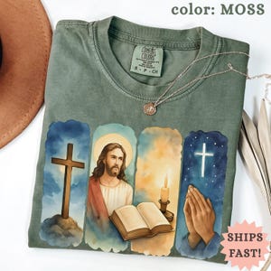 Comfort Colors® christian shirts, jesus christ shirt, church outfit, christian streetwear, jesus face shirt, jesus tshirt, christian gift