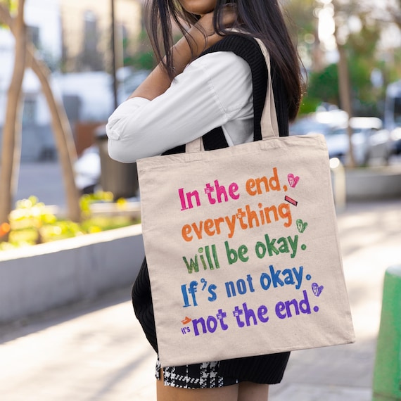 Motivational Cotton Canvas Tote Bag: Inspirational Gift, everyday carry bag