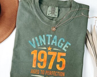 Comfort Colors Vintage 1975 T-Shirt: 50th Birthday Gift
