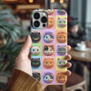 cute cat phone case, samsung s25 case, iphone 16 case cover, cat phone case, samsung s23 case, cat iphone case, kawaii phone case