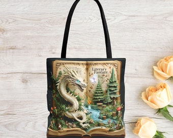 Dragon Book Tote Bag: Literary Fantasy Gift