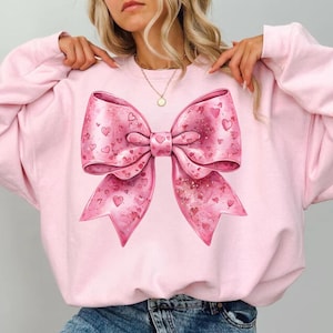 pink bow sweater,pink bow sweatshirt, coquette sweatshirt, coquette sweater, bow sweater, soft girl aesthetic, coquette top,coquette clothes