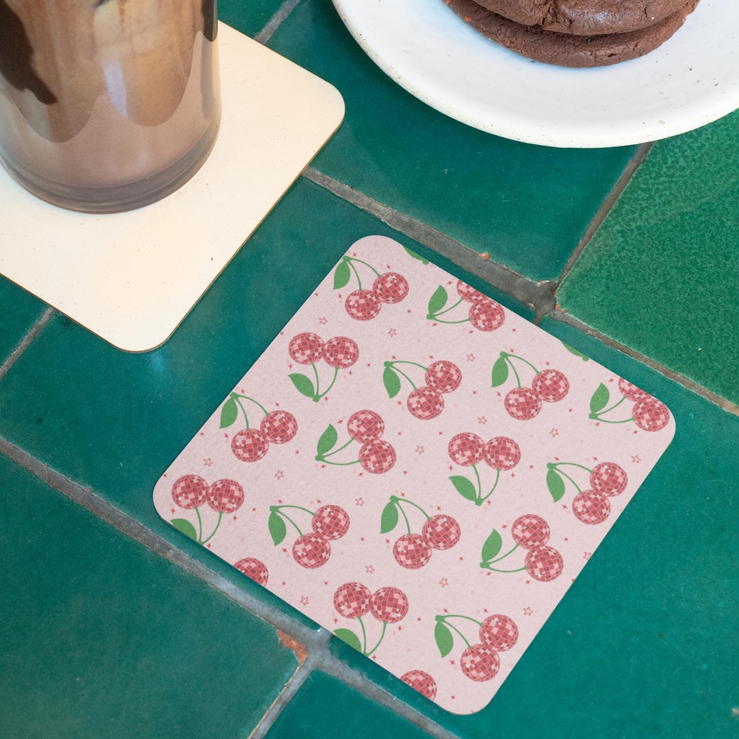 Pink Coaster Set Cherry Blossom Coaster Set, Pink Aesthetic Coasters - Etsy