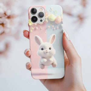 bunny case, bunny phone case, kawaii phone case, rabbit phone case, spring phone case, pastel phone case, kids phone case, girly phone case
