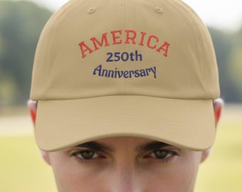 Casquette brodée America 250th | Chapeau patriotique 250e anniversaire