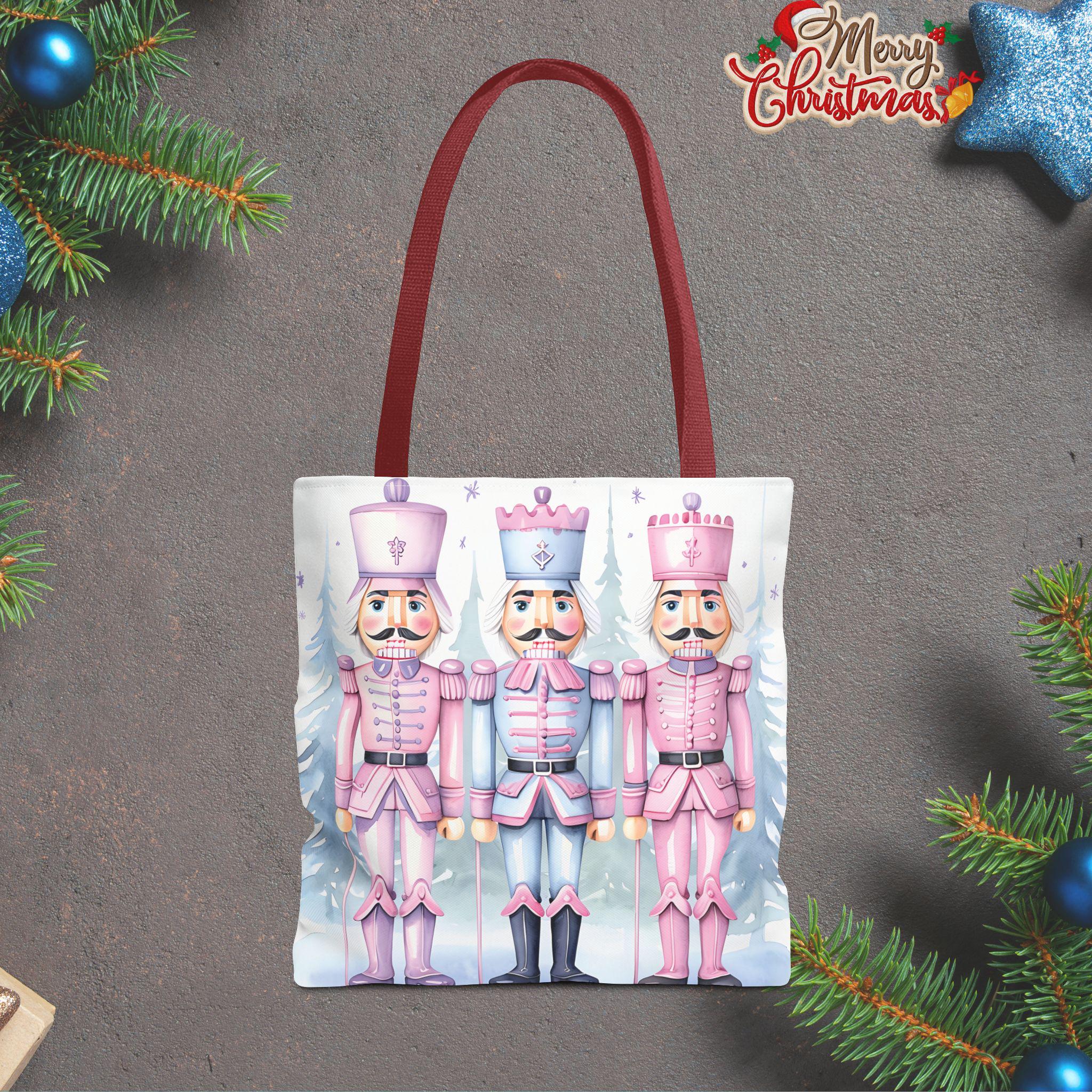 Christmas Nutcracker Canvas Tote Bag | 14x16 Inch Reusable Grocery & Beach Bag For Women
