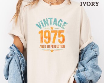 Vintage 1975 Comfort Colors Shirt: 50th Birthday Tee