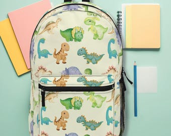 Custom Name Dinosaur Backpack: Boys Preschool Back to School Bag