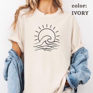 Comfort Colors Sun & Wave Shirt: Boho Beach Tee