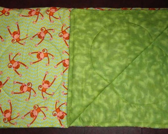 Flannel Monkey Quilted Blanket