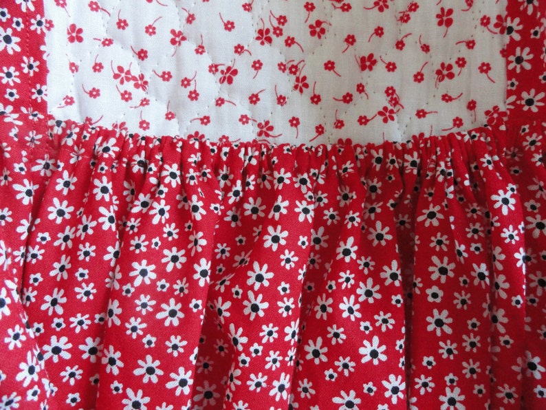 White and Red Quilted Diaper Bag