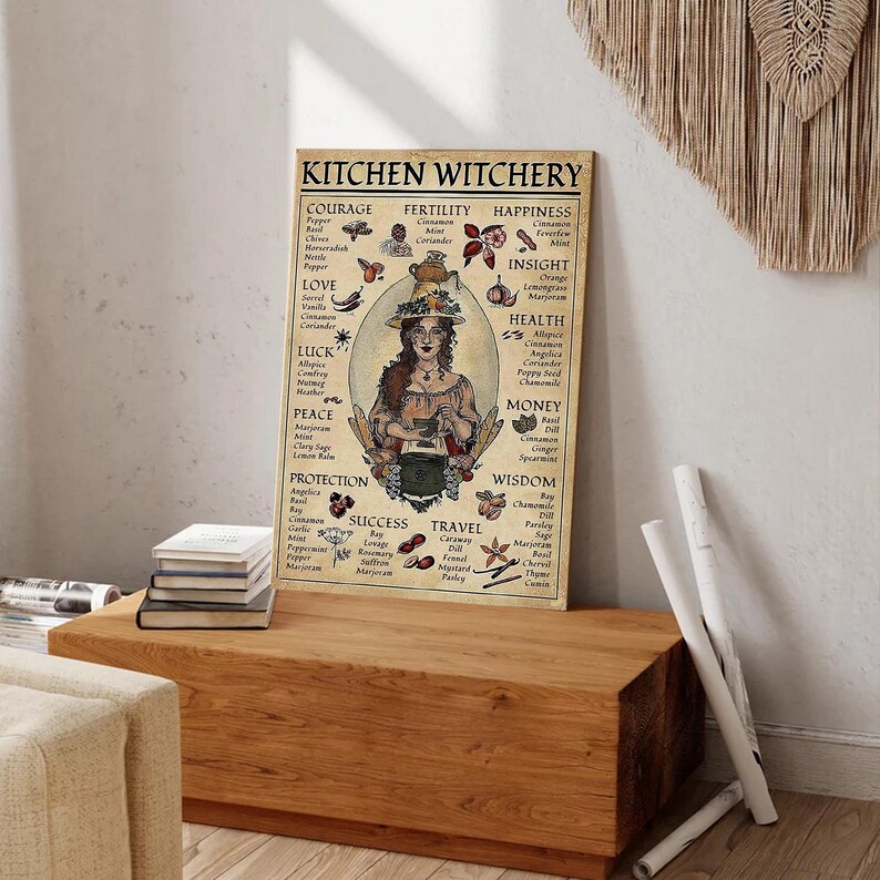 Kitchen Witch Wall Art Print, Kitchen Witchery Kitchen Witch Decor ...