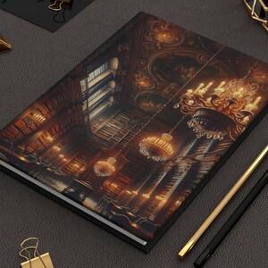 Personalized Gothic Diary Dark Academia Journal Fantasy Writing Book Custom Name Wolf Art Bookworm Gift Mystical Castle Literary Present