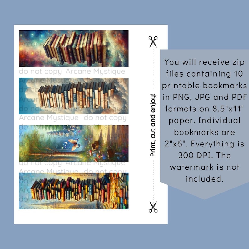 Printable Bookmark Digital Download Book Lover Gift Reading DIY ...