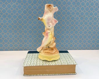 Vintage Lovebirds Ceramic Lamp Base MCM 1950s