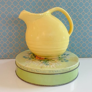 Vintage Marcrest Pitcher Banded Ball Yellow 1950s Mid-Century