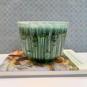 Vintage McCoy Bamboo Pottery Flower Pot, RARE  1970s Mid-Century