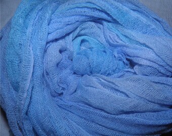 Colour No.51 Daffodil Art Cloth for Mixed Media Projects Butter Muslin Scarf for Nuno Felting Hand Dyed Cotton Scrim Openweave