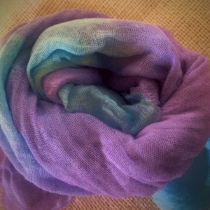 Cotton Cheesecloth– Scrim   - Altered Art Supplies - Nuno  Felting - Hues of Aquas & Lavenders