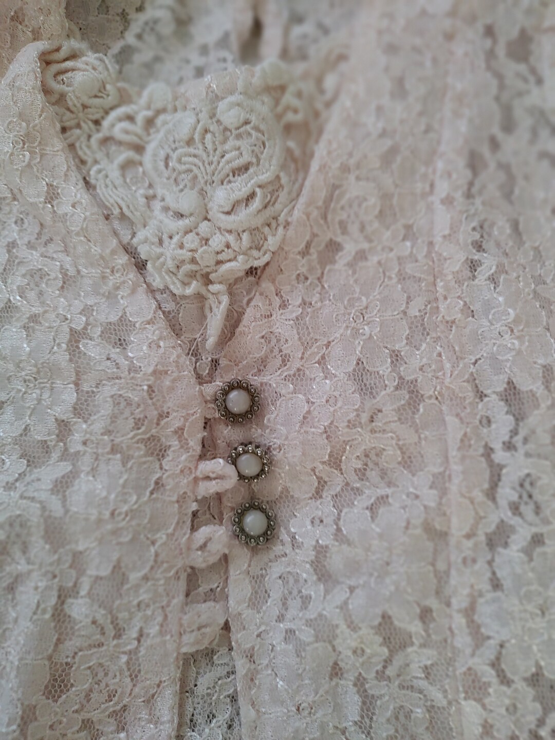 Vintage pink lace mini dress