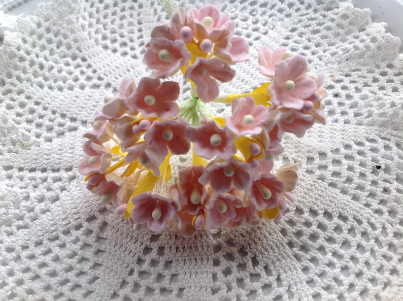 Vintage Style Millinery Flowers Forget Me Nots Pink