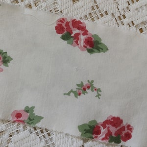 Lovely Rachel Ashwell Rose  Fabric - Perfect For Your Fabric Journaling 3 Inches Wide x 1 Yard Long Hand torn fabric