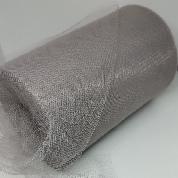 90 Yards if Tulle Netting Roll - Gray Tulle Netting Tutu Skirt Gift Wrapping Bow Wedding Baby Shower Decoration Backdrop DIY Crafts (574)