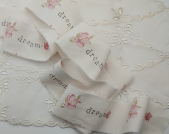 RARE Laura Ashley Abbeville Hand Stamped  Trim 100% Cotton. 1.75 yards long x 2 inches wide