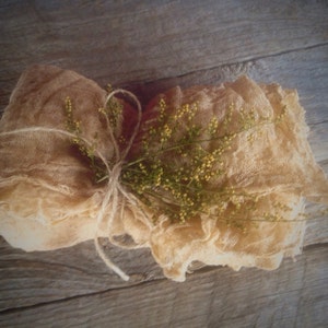 Primitive Decor Cheese Cloth - Distressed & Baked Sprigs of Sweet Annie - Grungy Cheesecloth Autumn Bowl Filler - Thanksgiving Centerpiece