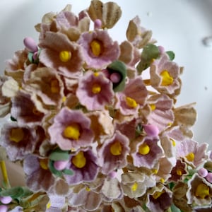 VINTAGE  Millinery Flowers Flocked Forget Me Nots - Orchid - Easter - Mothers Day - Wedding - Bridal